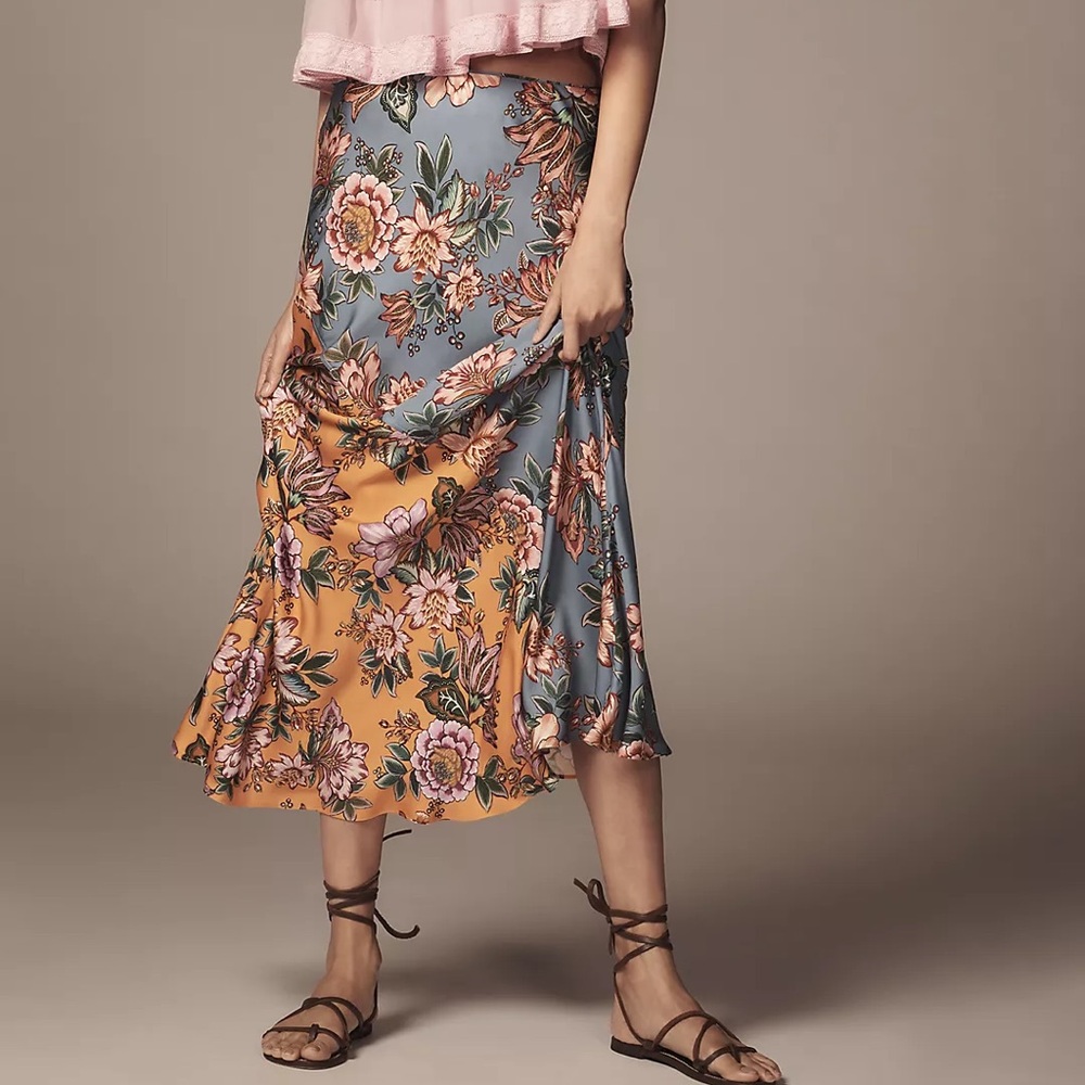 Farm Rio x Anthropologie Midi Slip Skirt